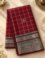Pretty Maroon Pure Banarasi Silk Saree With Exuberant Blouse Piece
