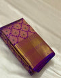Captivating Purple Soft Silk Saree With Artistic Blouse Piece