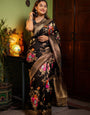 Ravishing Black Soft Banarasi Silk Saree With Classic Blouse Piece