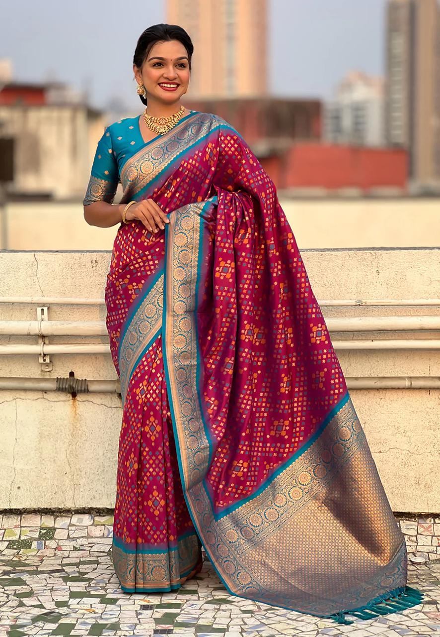 Confounding Wine Soft Silk Saree With Proficient Blouse Piece