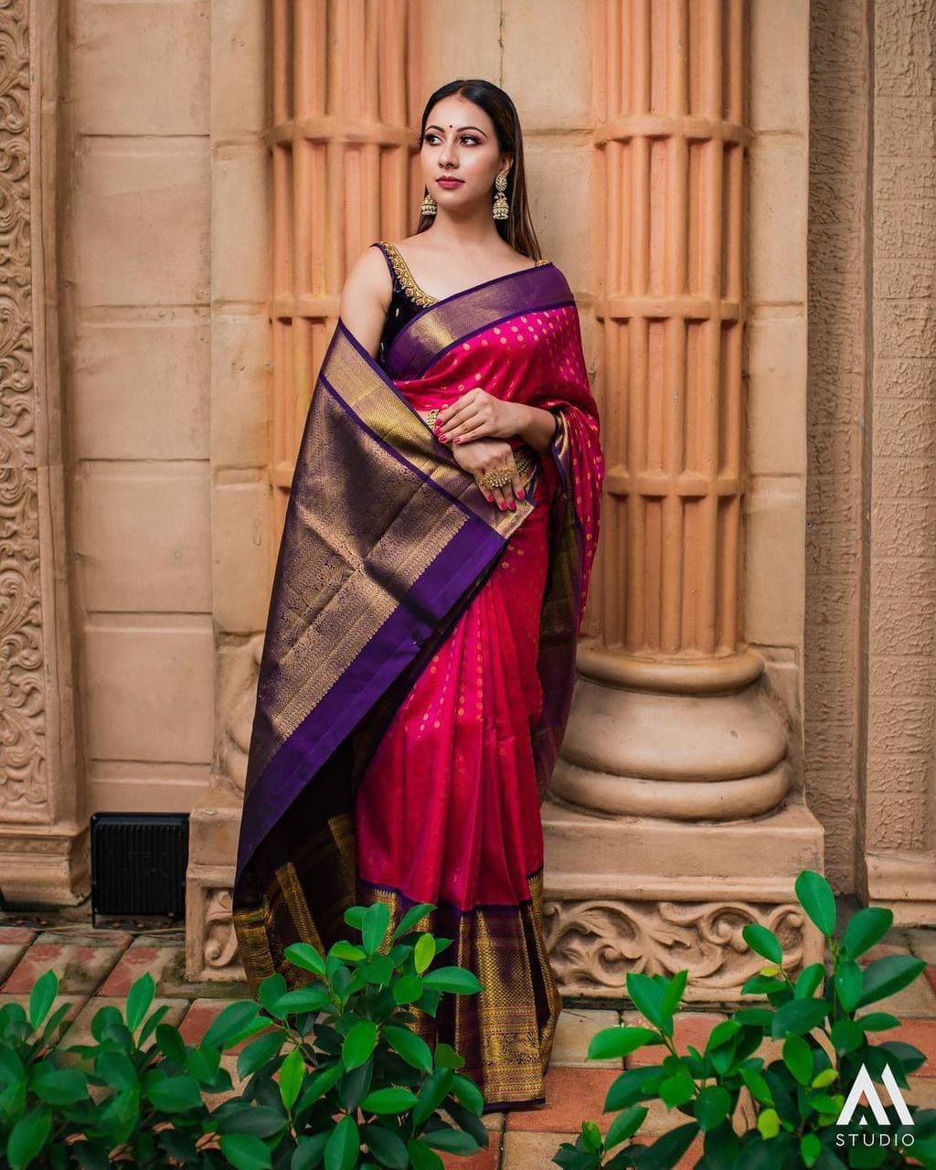 Seraphic Dark Pink Soft Banarasi Silk Saree With Ideal Blouse Piece