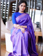 Pulsating Blue Soft Banarasi Silk Saree With Entrancing Blouse Piece