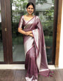 Alluring Brown Soft Kanjivaram Silk Saree With Outstanding Blouse Piece