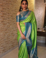 Charismatic Parrot Soft Kanjivaram Silk Saree With Lovely Blouse Piece