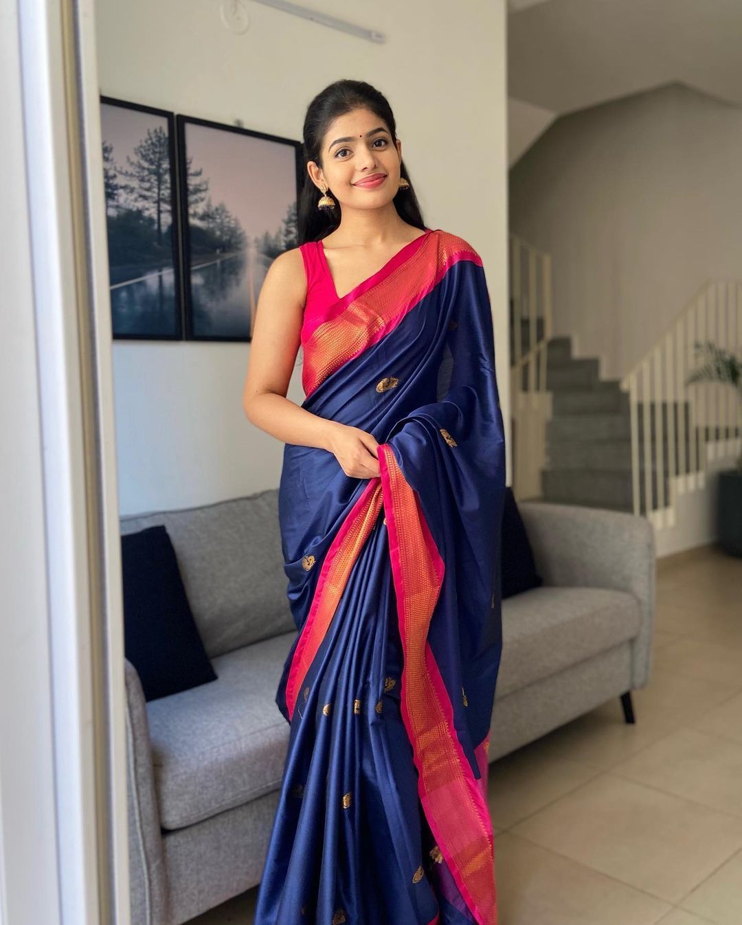 Radiant Blue Soft Banarasi Silk Saree With Awesome Blouse Piece