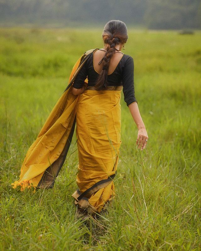 Panoply Yellow Soft Banarasi Silk Saree With Staring Blouse Piece