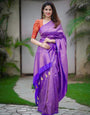 Resplendent Royal Blue Soft Silk Saree with Comely Blouse Piece