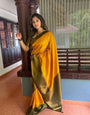 Rhapsodic Yellow Soft Silk Saree with Lissome Blouse Piece