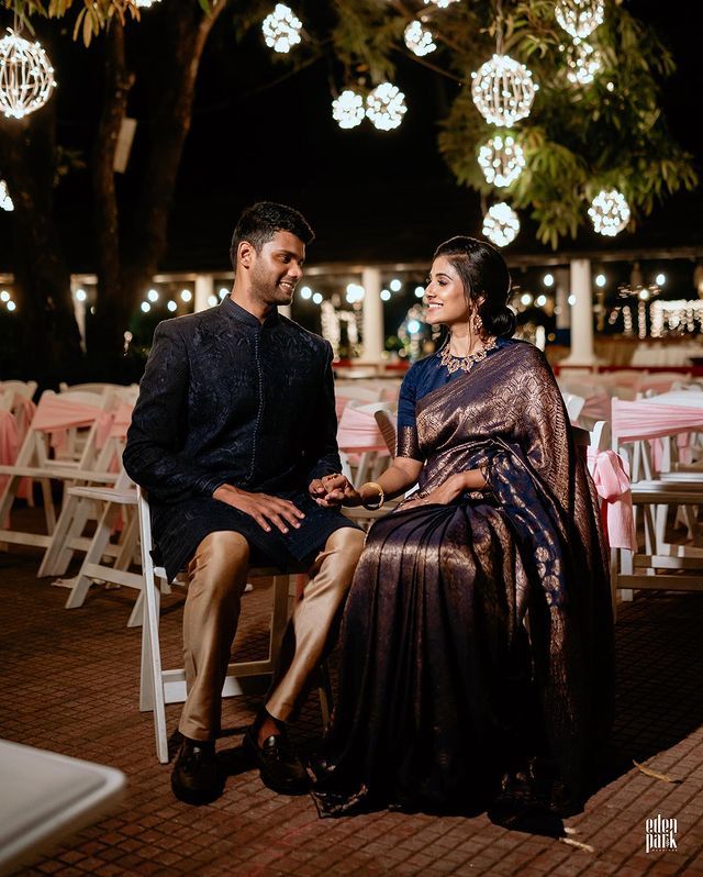 Ethereal Navy Blue Soft Silk Saree With Hypnotic Blouse Piece