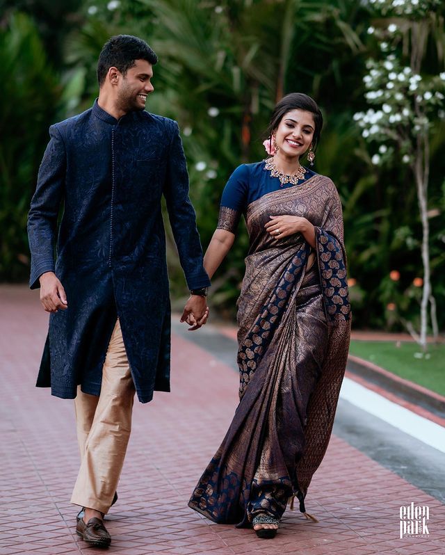 Ethereal Navy Blue Soft Silk Saree With Hypnotic Blouse Piece