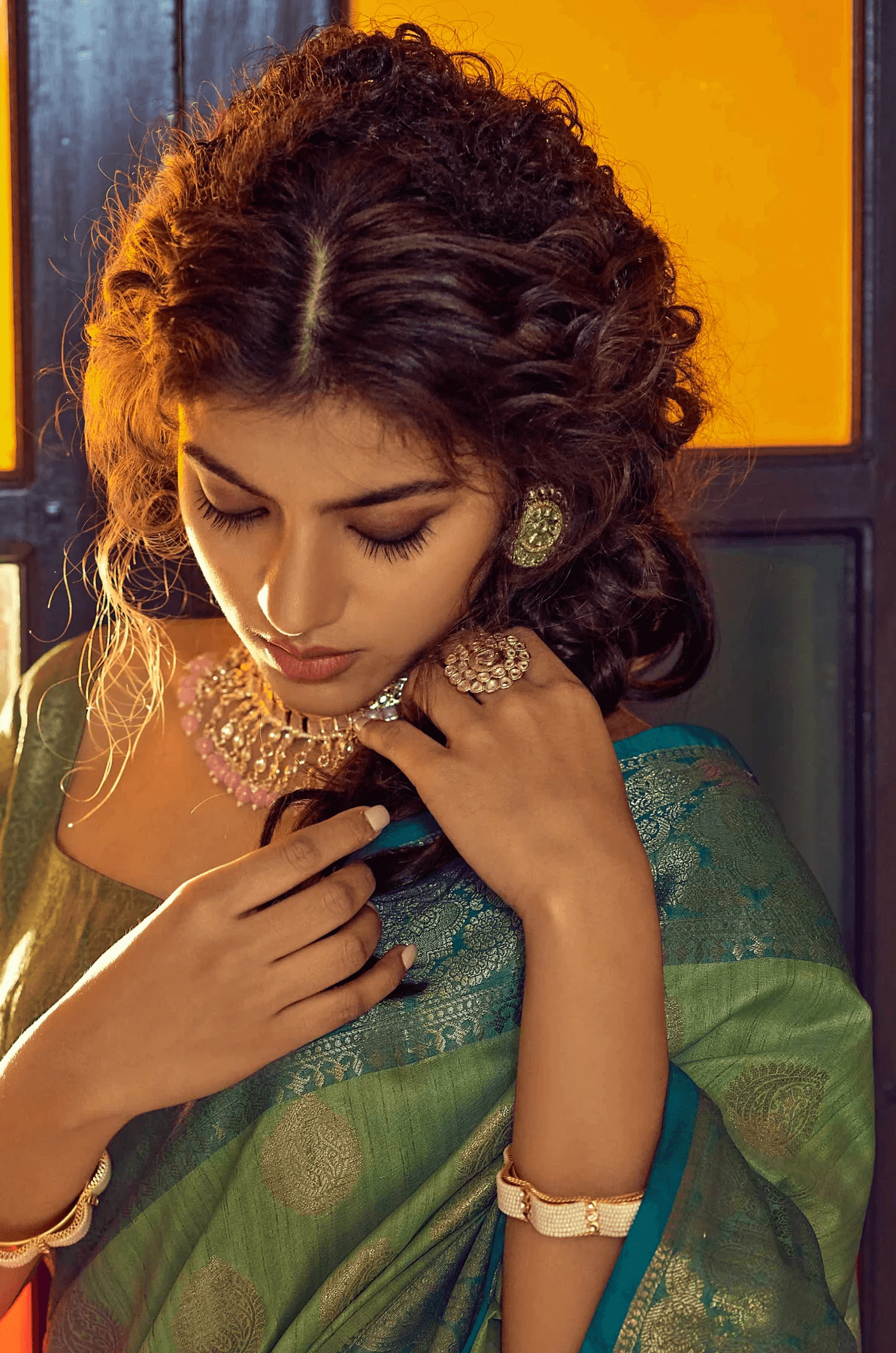 Trendy Pista Soft Banarasi Silk Saree With Majesty Blouse Piece