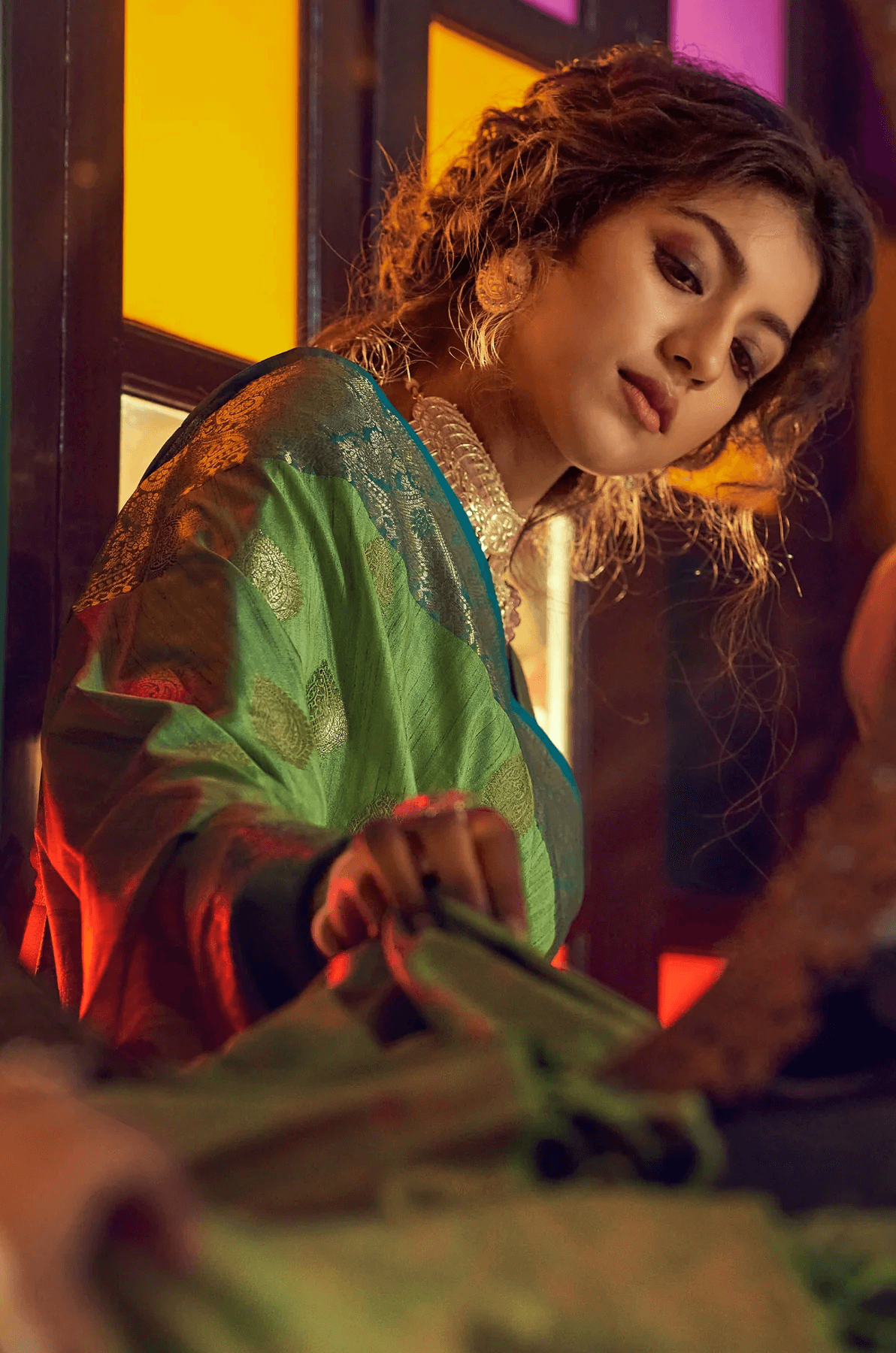 Trendy Pista Soft Banarasi Silk Saree With Majesty Blouse Piece