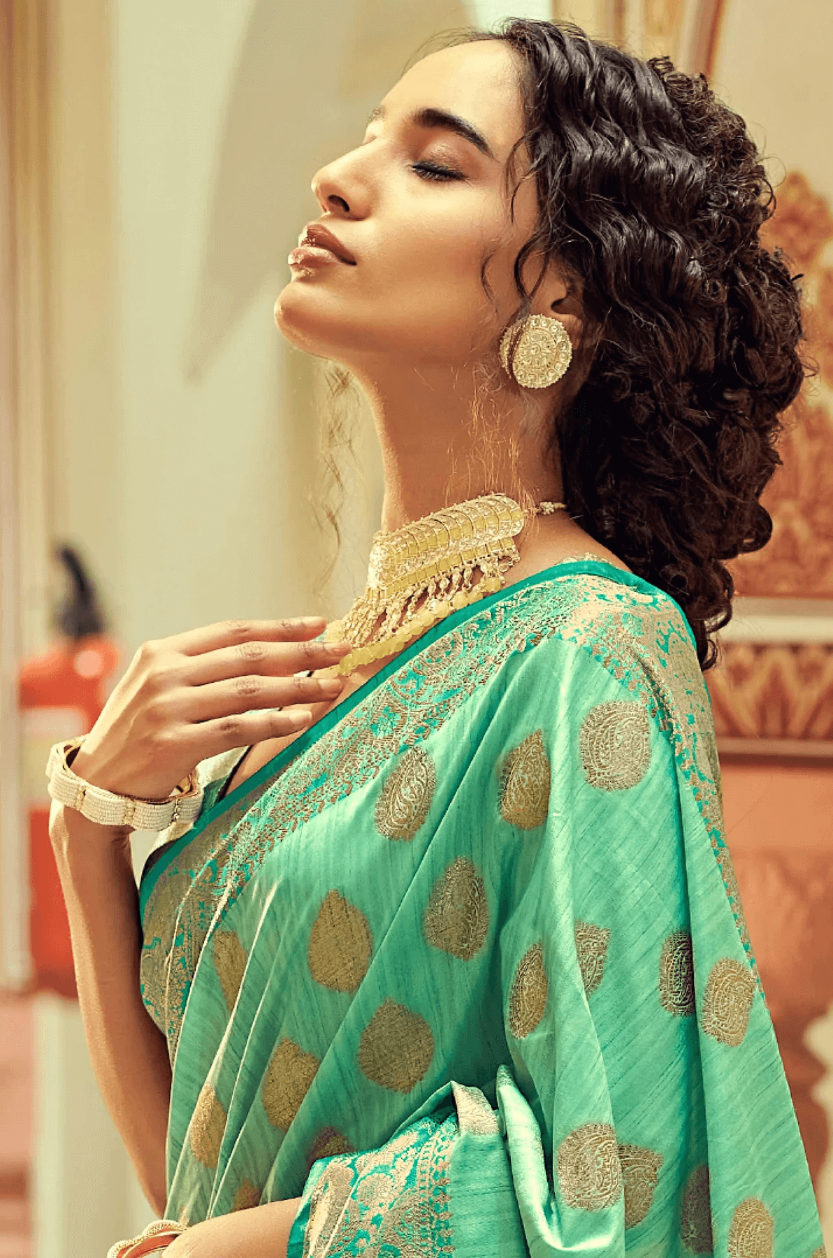 Nectarous Sea Green Soft Banarasi Silk Saree With Fancifull Blouse Piece