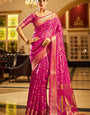 Pulsating Magenta Organza Silk Saree With Allure Blouse Piece