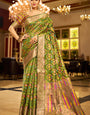 Piquant Mehndi Organza Silk Saree With Petrichor Blouse Piece