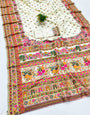 Ineffable Beige Nylon Dola Pashmina Saree With Eye-catching Blouse Piece