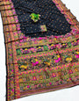 Posh Black Nylon Dola Pashmina Saree With Lissome Blouse Piece
