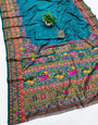 Ethnic Rama Nylon Dola Pashmina Saree With Deserving Blouse Piece