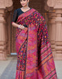 Glorious Black Pashmina Saree With Effulgent Blouse Piece
