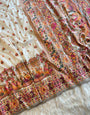 Magnetic Beige Nylon Dola Pashmina Saree With Intricate Blouse Piece