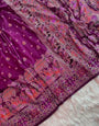 Cynosure Purple Nylon Dola Pashmina Saree With Stylish Blouse Piece