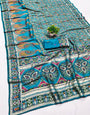Opulent Rama Nylon Dola Pashmina Saree With Majesty Blouse Piece