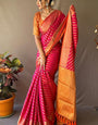 Refreshing Dark Pink Soft Banarasi Silk Saree With Capricious Blouse Piece