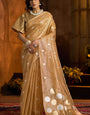 Vivacious Golden Soft Banarasi Tissue Silk Saree With Surpassing Blouse Piece