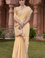 Sensational Peach Cotton Silk Saree With Scrumptious Blouse Piece