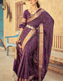 Gleaming Purple Soft Banarasi Silk Saree With Snazzy Blouse Piece