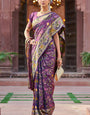Panache Purple Paithani Silk Saree With Lustrous Blouse Piece