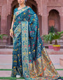 Smashing Rama Paithani Silk Saree With Tremendous Blouse Piece
