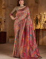 Dissemble Grey Pashmina Saree With Super classy Blouse Piece