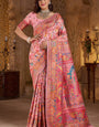 Sempiternal Pink Pashmina Saree With Mellifluous Blouse Piece