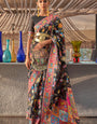 Preferable Black Cotton Silk Saree With Stunning Blouse Piece