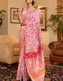 Adoring Pink Pashmina saree With Incomparable Blouse Piece