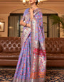 Admirable Lavender Pashmina saree With Exquisite Blouse Piece