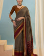 Panoply Black Printed Cotton Silk Saree With Fugacious Blouse Piece