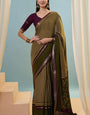 Surpassing Green Printed Cotton Silk Saree With Elegant Blouse Piece
