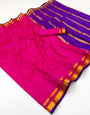 Gorgeous Magenta Soft Silk Saree With Beguiling Blouse Piece