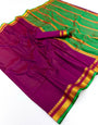 Super classy Purple Soft Silk Saree With Precious Blouse Piece