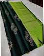 Effulgent Dark Green Soft Silk Saree With Beauteous Blouse Piece