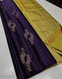 Radiant Purple Soft Silk Saree With Forbearance Blouse Piece