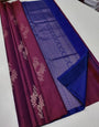 Allure Wine Soft Silk Saree With Felicitous Blouse Piece