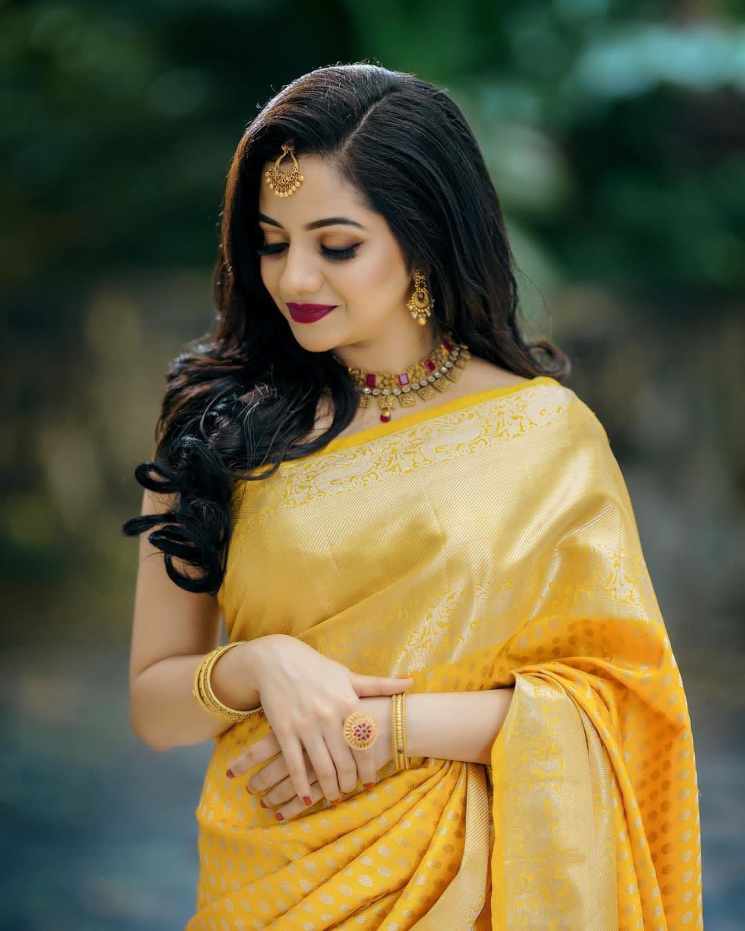 Radiant Yellow Soft Banarasi Silk Saree With Sensational Blouse Piece