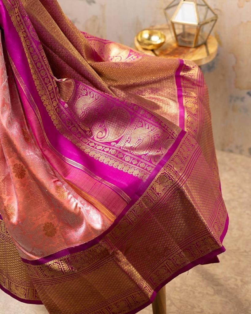 Opulent Pink Soft Banarasi Silk Saree With Improbable Blouse Piece