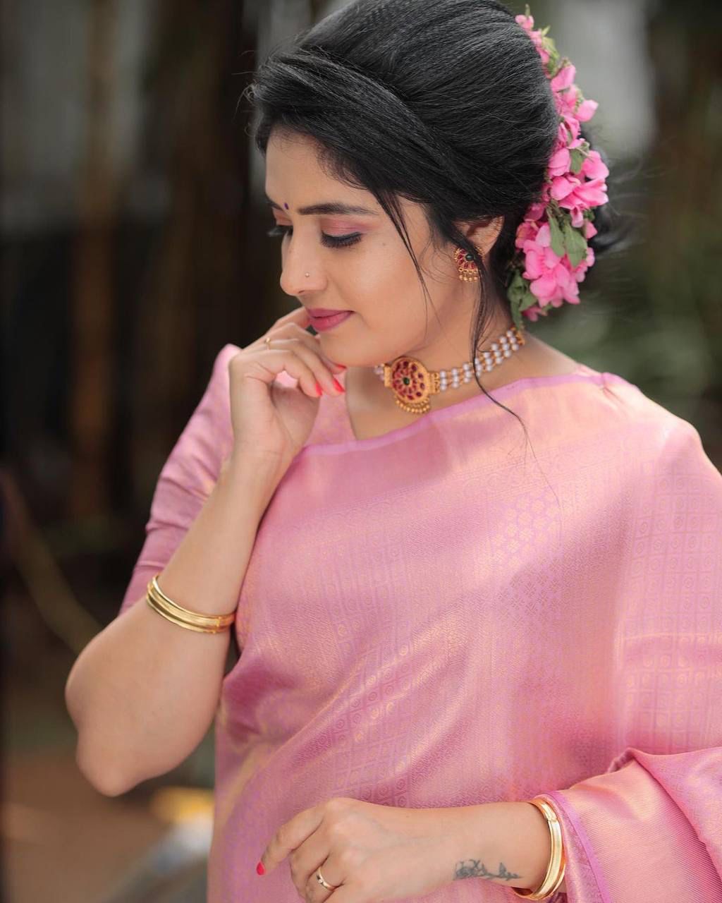 Ideal Pink Soft Silk Saree With Forbearance Blouse Piece