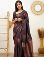 Pulsating Purple Soft Silk Saree With Scrumptious Blouse Piece