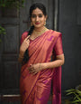 Chatoyant Dark Pink Soft Silk Saree With Ailurophile Blouse Piece