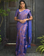 Engrossing Royal Blue Soft Silk Saree With Smashing Blouse Piece